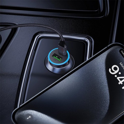 Адаптер автомобильный ACEFAST PD dual port metal car charger B15 |1Type-C/1USB, PD/QC, 65W/3A|