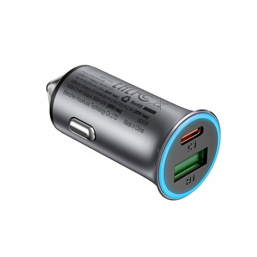 Адаптер автомобильный ACEFAST PD dual port metal car charger B16 |1Type-C/1USB, PD/QC, 95W/3A|