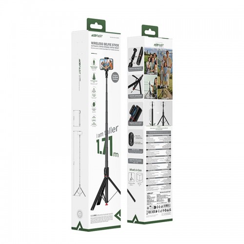 Селфі-монопод ACEFAST selfie stick with automatic tripod E31 |1.71m, 4.7-6.9"| black