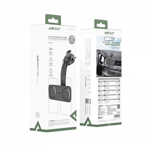 Тримач ACEFAST dual magnet car holder for dashboard D60 |4.7-6.9"| black