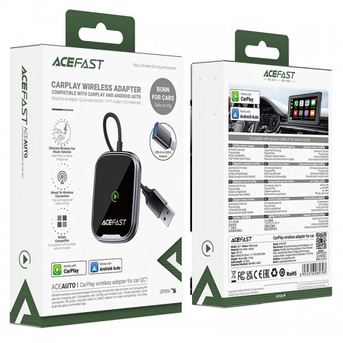 Адаптер ACEFAST CarPlay/Android AUTO wireless adapter for car QC1