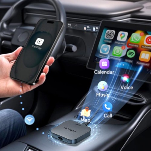Адаптер ACEFAST AI Box CarPlay/Android AUOTO Wireless Adapter for Car QC2 grey