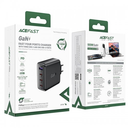 Адаптер сетевой ACEFAST PD GaN charger A94 |3USB-C/1USB-A, 100W/3A, PD/QC|