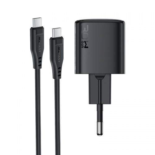 Адаптер мережний ACEFAST PD mini GaN USB-C fast charger set A118 (P5) |1USB-C, 30W/3A| black