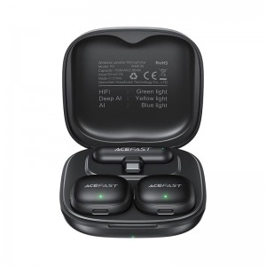Мікрофон ACEFAST wireless lavalier microphones R1 |8/48h, AI Noice reduction, 50m, USB-C| black