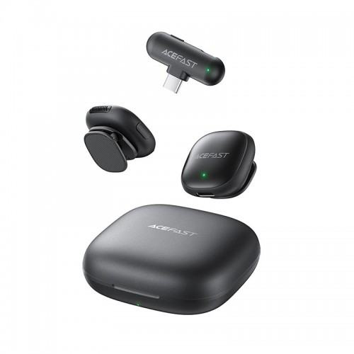 Мікрофон ACEFAST wireless lavalier microphones R1 |8/48h, AI Noice reduction, 50m, USB-C| black