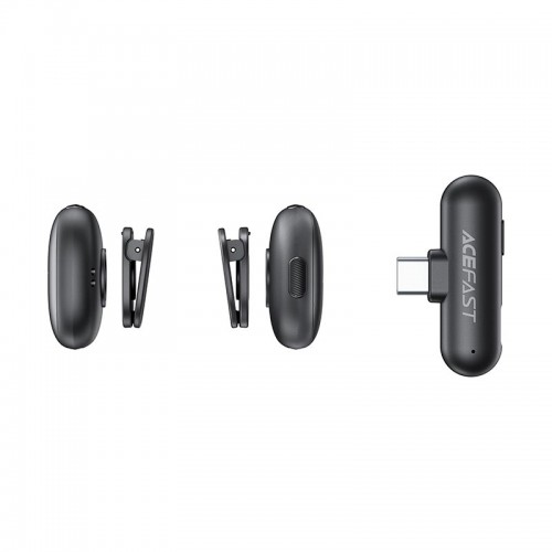 Мікрофон ACEFAST wireless lavalier microphones R1 |8/48h, AI Noice reduction, 50m, USB-C| black