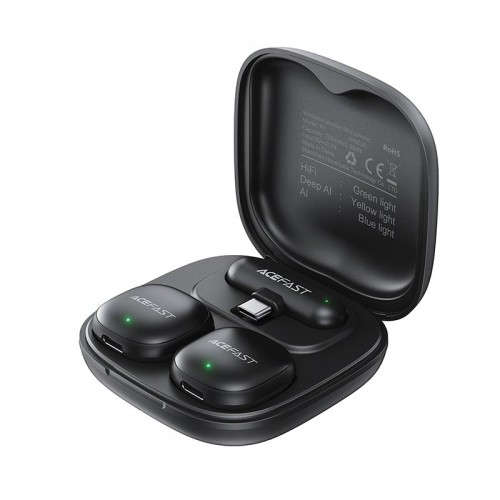 Мікрофон ACEFAST wireless lavalier microphones R1 |8/48h, AI Noice reduction, 50m, USB-C| black