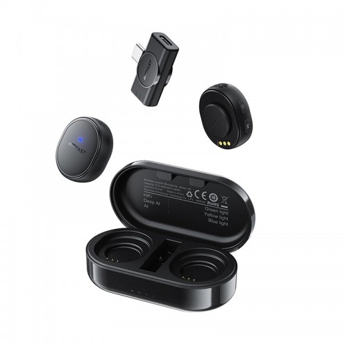 Мікрофон ACEFAST wireless lavalier microphone R3 |8/24h, AI Noice reduction, 80m, USB-C| black