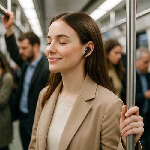 Навушники ACEFAST hybrid noise reduction true wireless earbuds W5 IPX4 |BT5.4, 6/30h, 40/500mAh, ANC| black