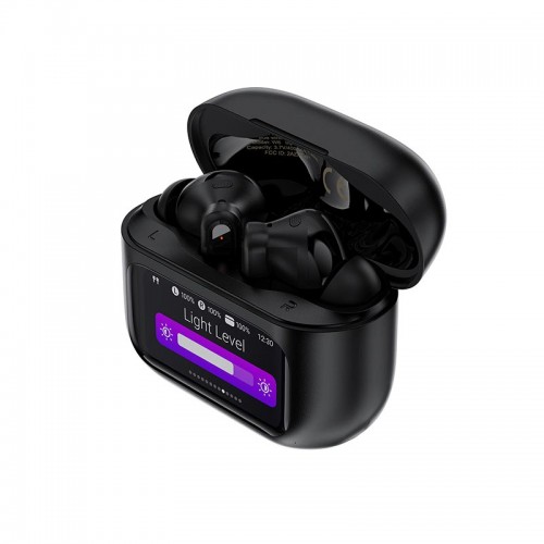 Навушники ACEFAST smart screen active noise cancelling true wireless earbuds W6 IPX4 |BT5.4, 8/35h, 35/400mAh, ANC| black
