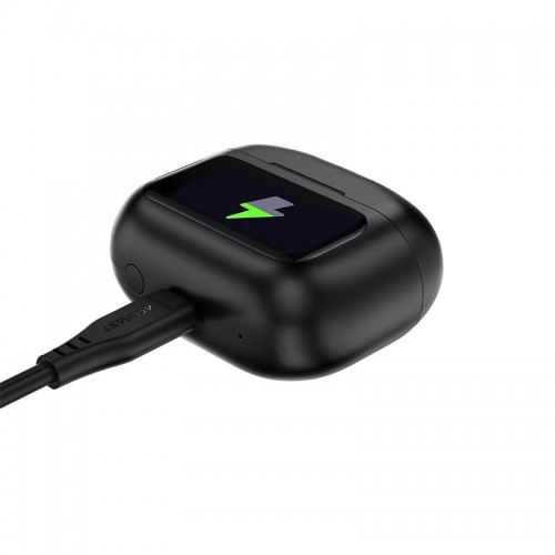 Навушники ACEFAST smart screen active noise cancelling true wireless earbuds W6 IPX4 |BT5.4, 8/35h, 35/400mAh, ANC| black