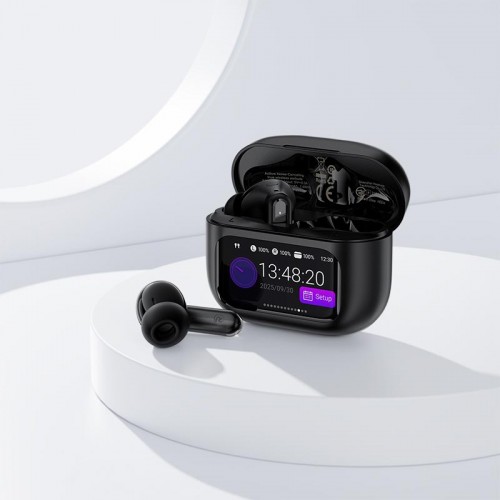 Навушники ACEFAST smart screen active noise cancelling true wireless earbuds W6 IPX4 |BT5.4, 8/35h, 35/400mAh, ANC| black
