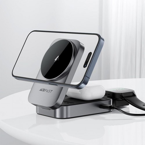 Зарядка Qi ACEFAST Desktop 3-in-1 Wireless Charging holder E22 |15W Max, 22.5W Total|
