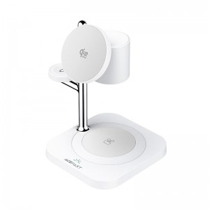 БЗП Qi2 ACEFAST 4-in-1 desktop wireless charger E39 |25W Max, 32.5W Total| white