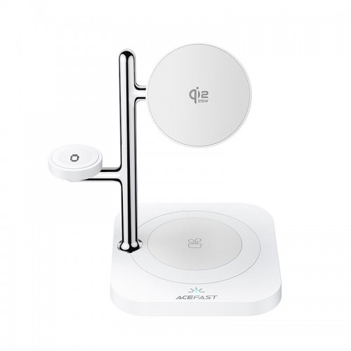 БЗП Qi2 ACEFAST 4-in-1 desktop wireless charger E39 |25W Max, 32.5W Total| white