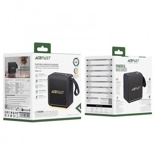 Акустика ACEFAST portable wireless speaker K3 Nano IPX6 |BT5.4, USB/TF/AUX, TWS, 46W, 12h, DSP|
