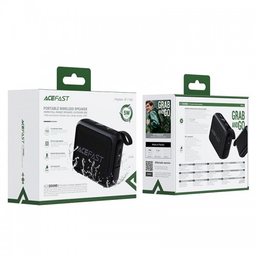 Акустика ACEFAST portable wireless speaker K4 Go IPX7 |BT5.4, TWS, 5W, 8h| black