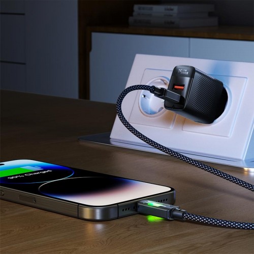 Кабель ACEFAST USB-C to USB-C fantasy color series braided Charging data cable C21-03 |1.2m, 60W/3A| black