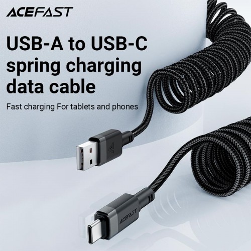 Кабель ACEFAST USB-A to USB-C spring charging data cable C14-04 |1.2m, 3A|