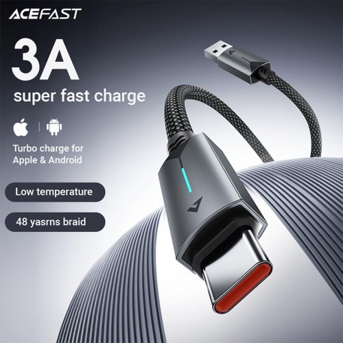 Кабель ACEFAST USB-A to USB-C |1.2m, 3A| black
