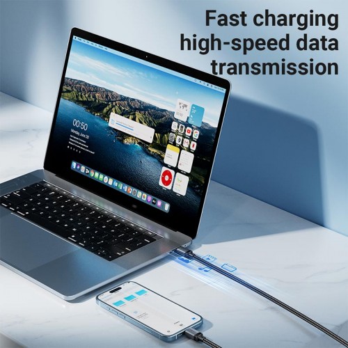 Кабель ACEFAST USB-C до USB-C алюмінієвий alloy charging data cable C20-03 |1.2m, 60W/3A| black