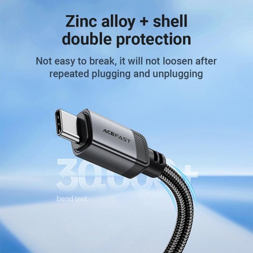 Кабель ACEFAST USB-C до USB-C алюмінієвий alloy charging data cable C20-03 |1.2m, 60W/3A| black
