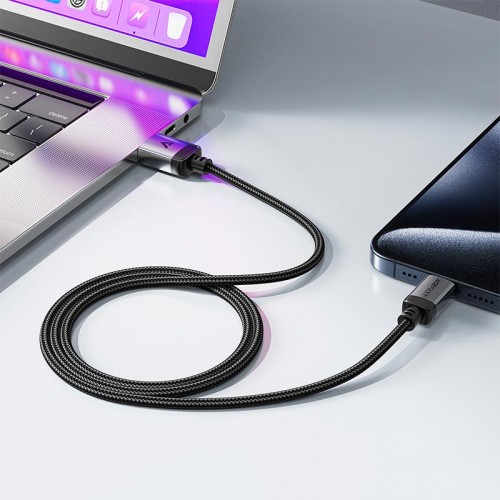 Кабель ACEFAST USB-A to USB-C алюмінієвий alloy charging data cable C20-04 |1.2m, 3A| black