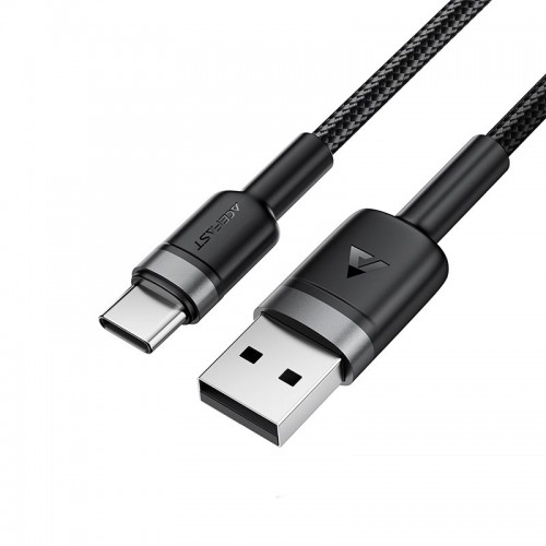 Кабель ACEFAST USB-A to USB-C алюмінієвий alloy charging data cable C22-04 |1.2m, 3A| black