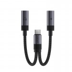 Переходник ACEFAST USB-C 2-в-1 зарядный аудиоадаптер J14 |0,17 м, PD60W/3A| черный