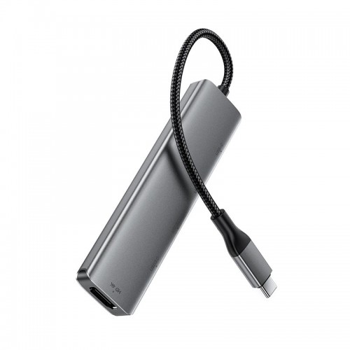 HUB адаптер ACEFAST USB-C 5-in-1 HUB docking station J16 |0.15m, 4K, PD90W, 5Gbps| grey