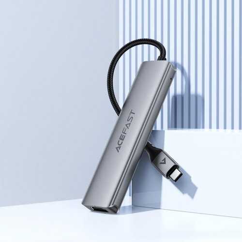 HUB адаптер ACEFAST USB-C 5-in-1 HUB docking station J16 |0.15m, 4K, PD90W, 5Gbps| grey