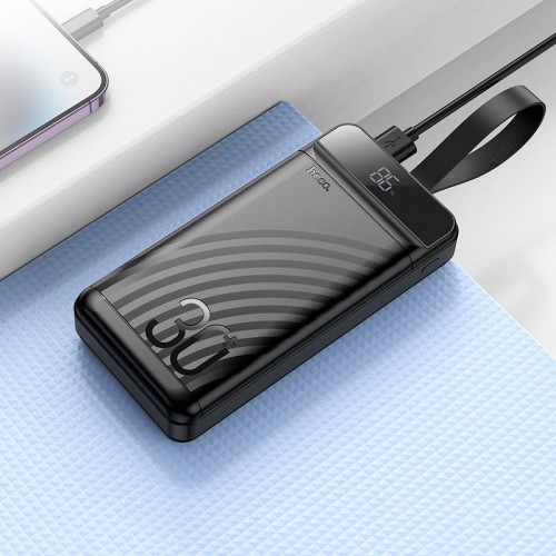 УМБ HOCO Element power bank with digital display J123B 30000mAh |2USB/Type-C/Lightning, QC/PD, 22.5W/3A| black