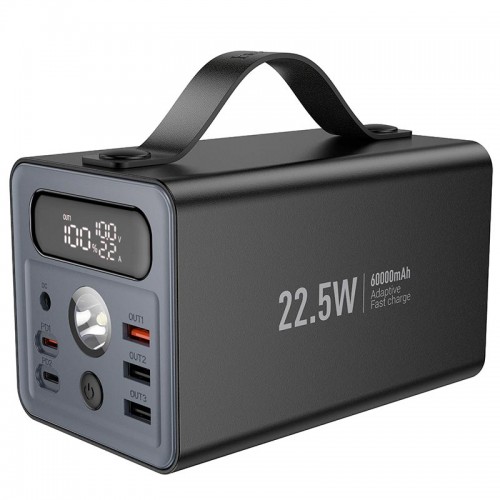 УМБ HOCO Distant multi-function power bank J138 60000mAh |3USB/2Type-C/DC12V, 22.5W/3A, PD/QC| black