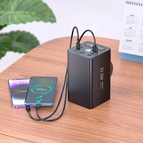УМБ HOCO Distant multi-function power bank J138 60000mAh |3USB/2Type-C/DC12V, 22.5W/3A, PD/QC| black