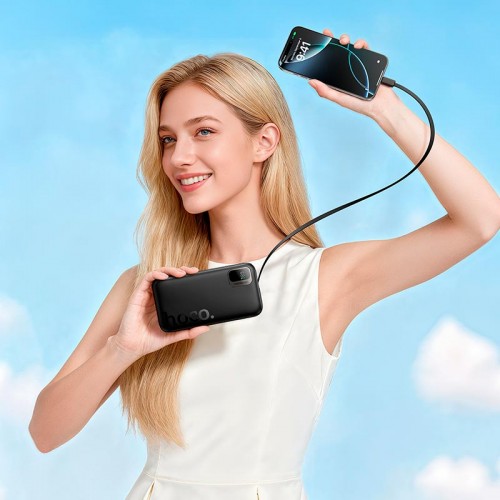 УМБ HOCO Key PD power bank with telescopic cable Q51 10000mAh |1Type-C, 20W/3A, PD/QC| black