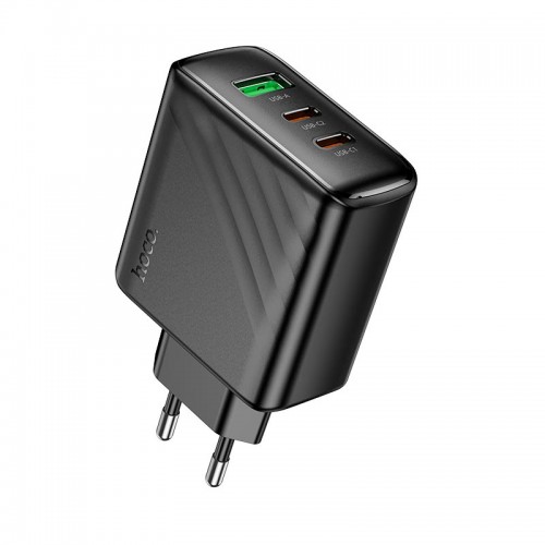 Сетевой адаптер HOCO Article charger CS26A |1USB/2Type-C, 45W/3A, PD/QC| черный