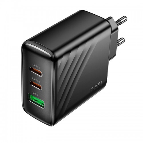 Сетевой адаптер HOCO Article charger CS26A |1USB/2Type-C, 45W/3A, PD/QC| черный