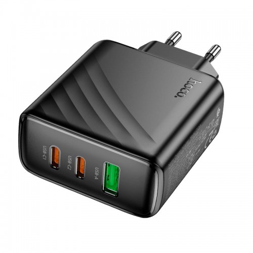 Сетевой адаптер HOCO Article charger CS26A |1USB/2Type-C, 45W/3A, PD/QC| черный