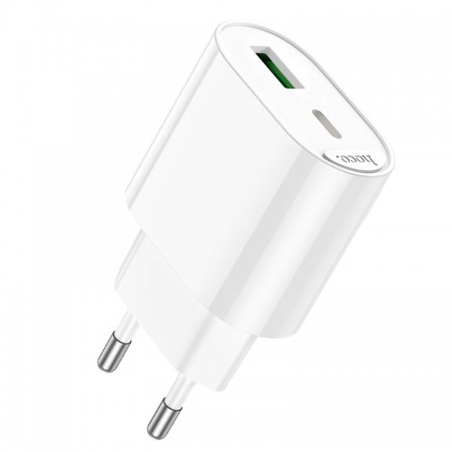 Адаптер сетевой HOCO Fighter charger C109A |1Type-C/1USB, 3A/20W, PD/QC|
