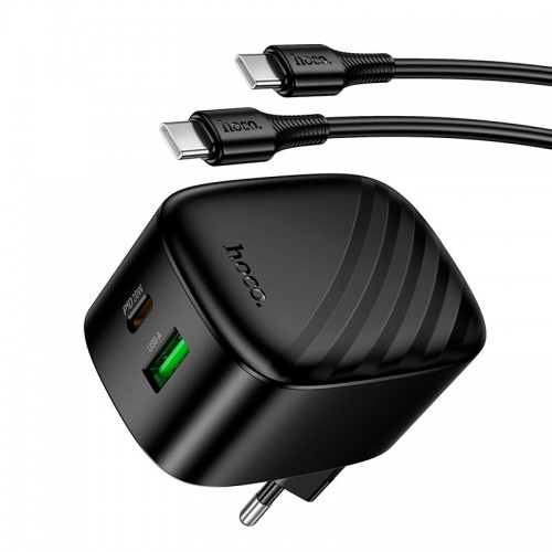 Адаптер сетевой C to C cable HOCO folding charger set CS101A |1USB/1Type-C, 20W/3A, PD/QC|