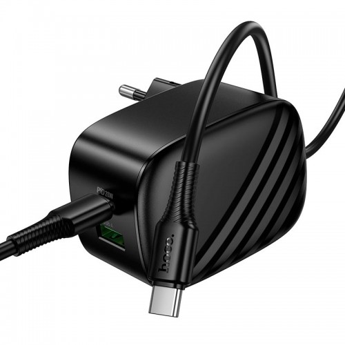 Адаптер сетевой C to C cable HOCO folding charger set CS101A |1USB/1Type-C, 20W/3A, PD/QC|
