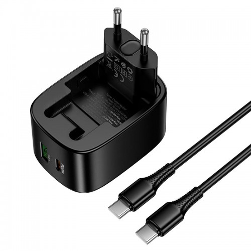 Адаптер сетевой C to C cable HOCO folding charger set CS101A |1USB/1Type-C, 20W/3A, PD/QC|