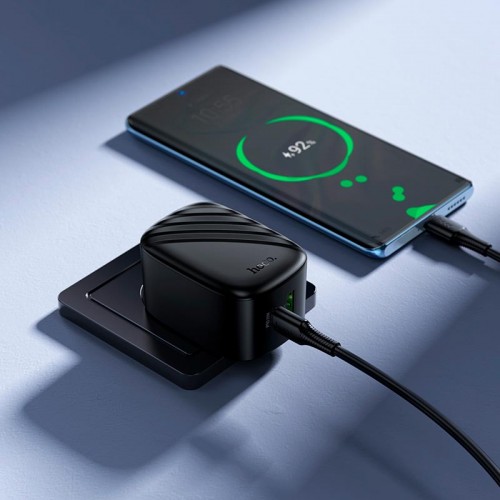 Адаптер сетевой C to C cable HOCO folding charger set CS101A |1USB/1Type-C, 20W/3A, PD/QC|