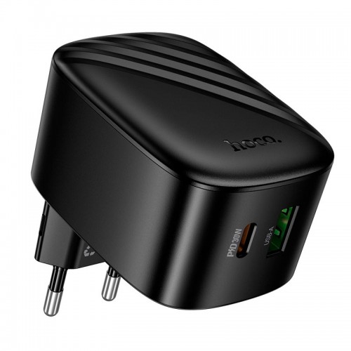Адаптер сетевой HOCO folding charger CS102A|1USB/1Type-C, 30W/3A, PD/QC|