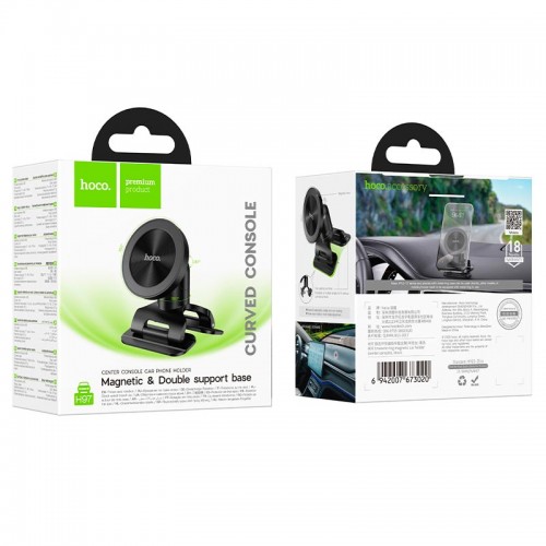 Держатель HOCO Eminent Ring Magnetic Car holder (center console) H97 |4.5-7"|