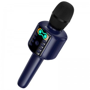 Караоке мікрофон HOCO Shine karaoke microphone L24 |BT5.4, USB/TF/AUX, RGB| blue