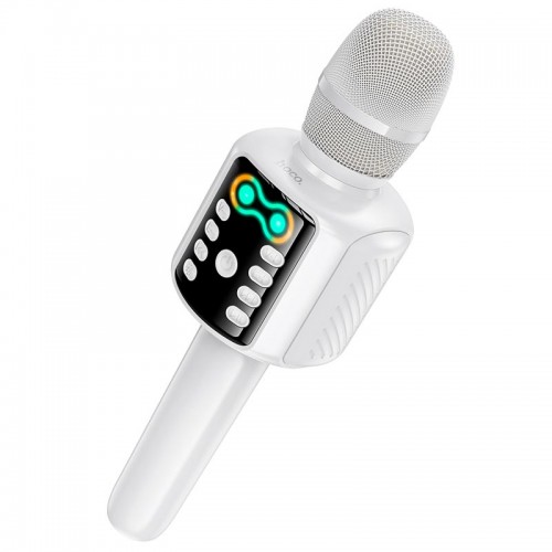 Караоке мікрофон HOCO Shine karaoke microphone L24 |BT5.4, USB/TF/AUX, RGB| white