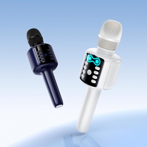 Караоке мікрофон HOCO Shine karaoke microphone L24 |BT5.4, USB/TF/AUX, RGB| white