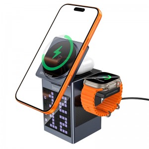 Зарядка Qi HOCO Way multifunctional speaker with wireless charger and clock DWQ04 |BT5.3, 15 W Max|